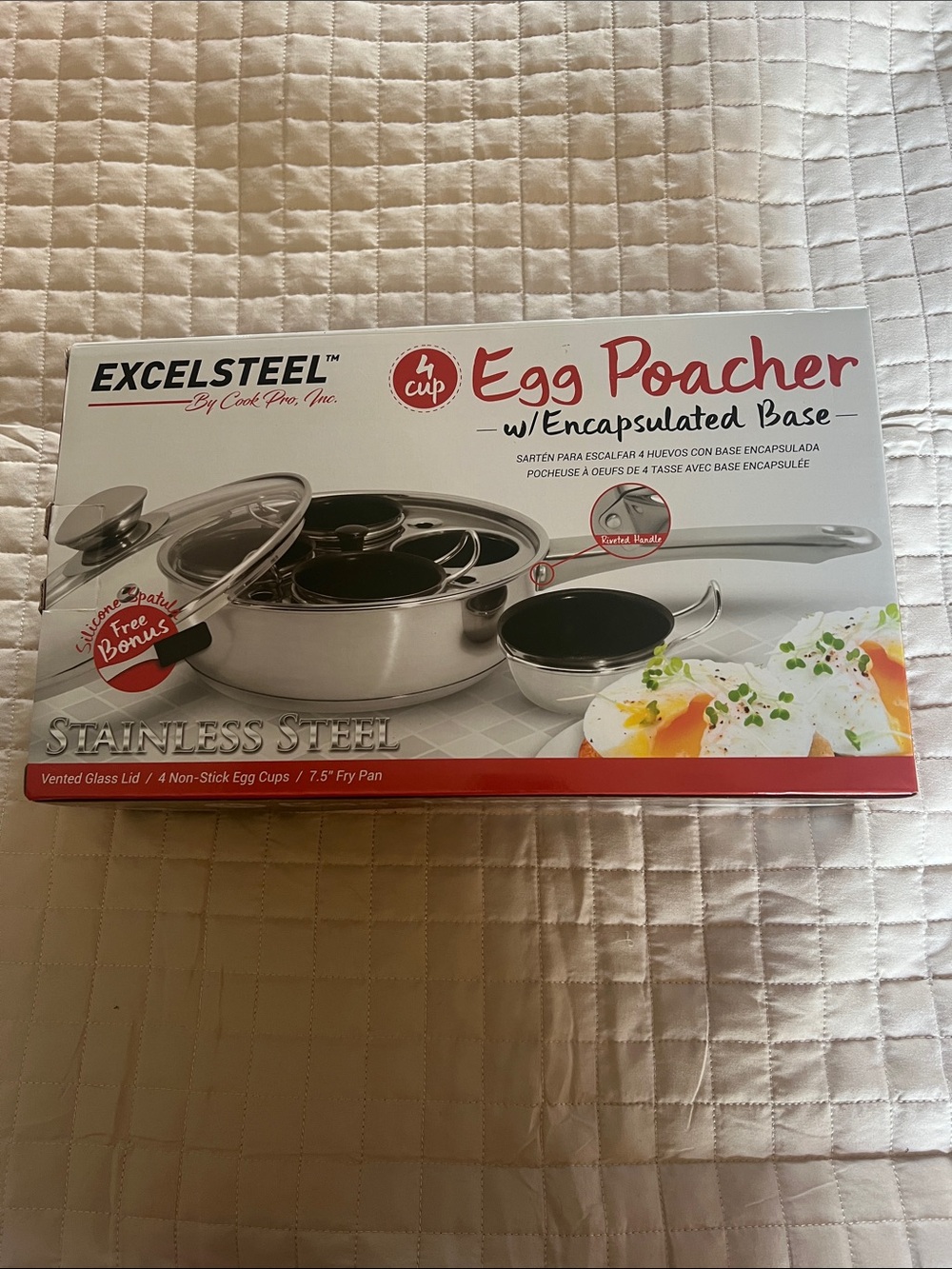 Stainless Steel 4-Cup Egg Poacher - Silver